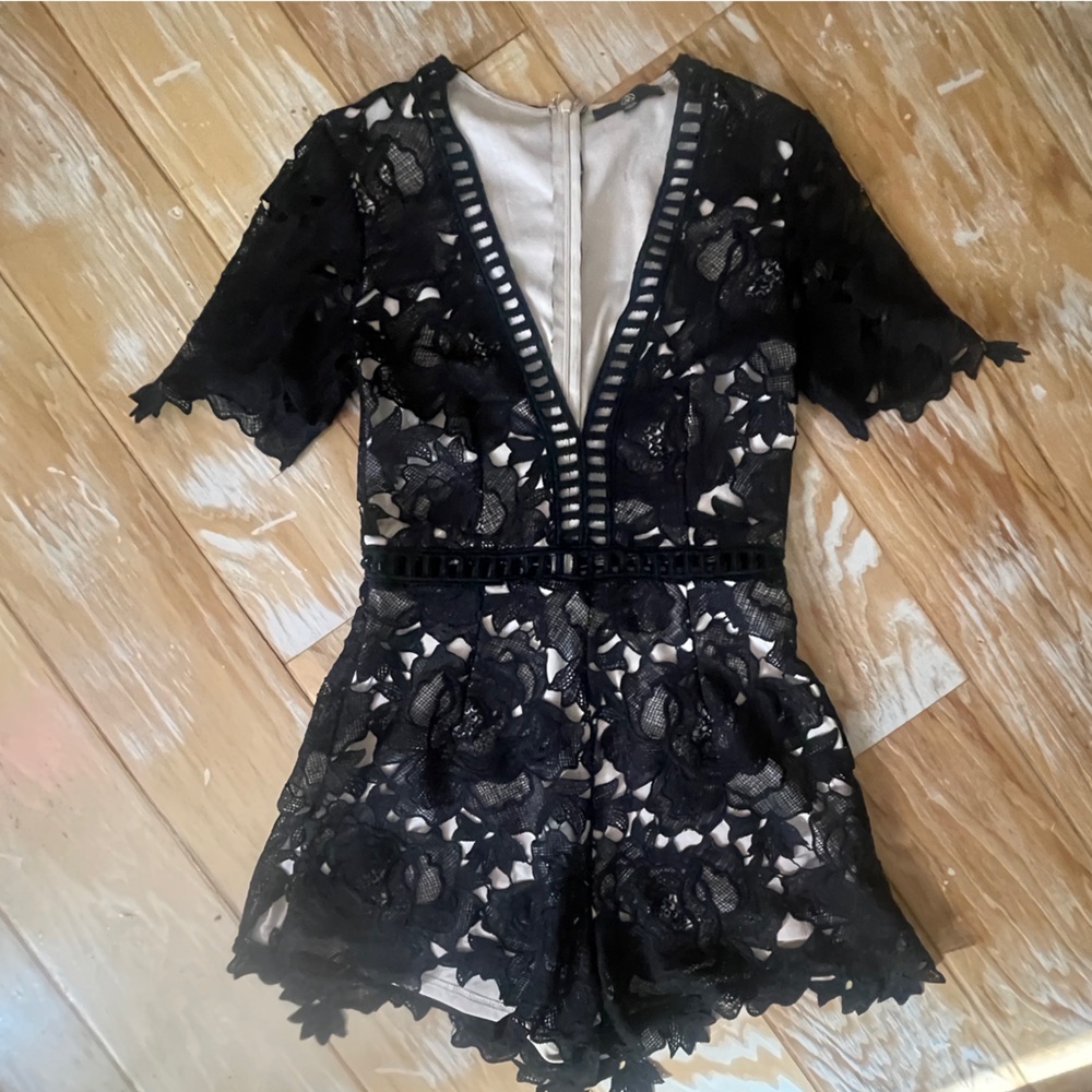 Misguided romper zip up black size 6 worn twice